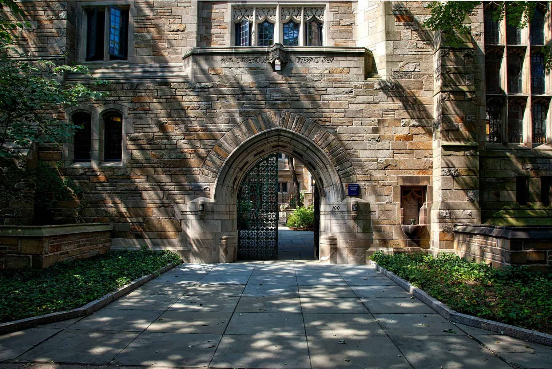 Steel Gate of Brown Brick Building